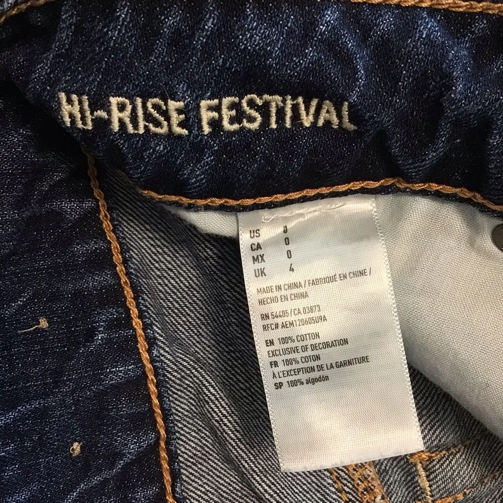 American Eagle Hi Rise Festival Distressed Lace Detail Shorts 0